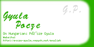 gyula pocze business card